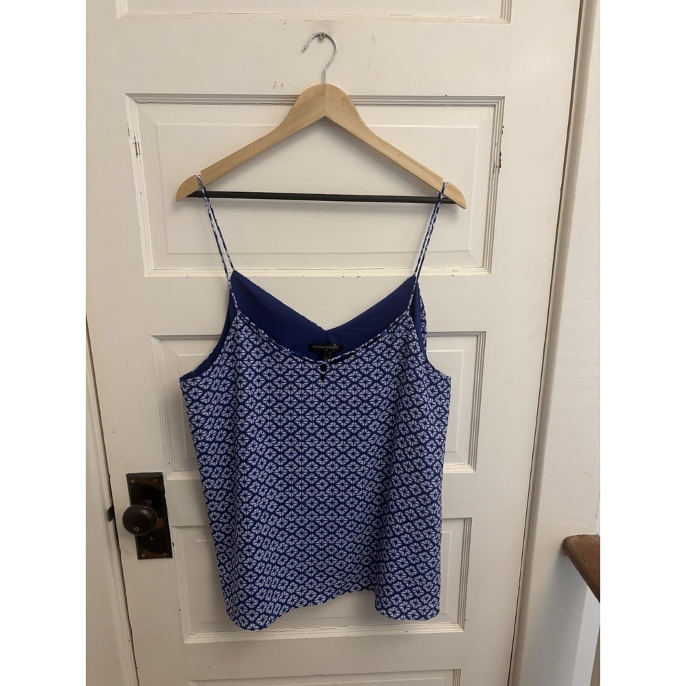 Banana Republic Women's Blue Geometric Pattern Tank Top Size XL New